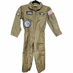 Top Gun Kids Flight Suit Aviator Costume Jumpsuit Size 6–8 future pilot dress up